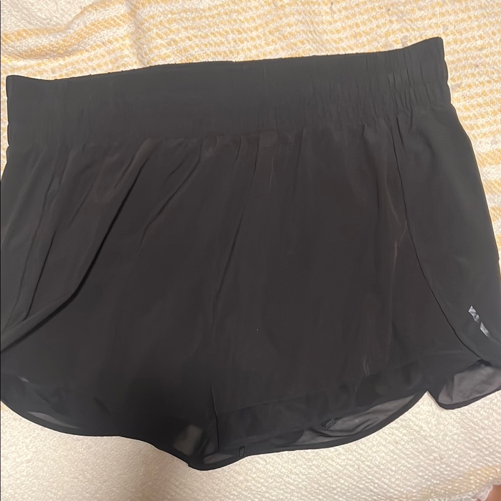 Athleta Charcoal High-Rise Mesh Shorts